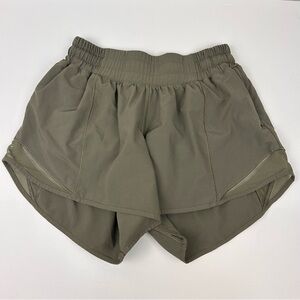 Lululemon Hotty Hot Shorts Olive Green Rosemary Sz 4 Tall